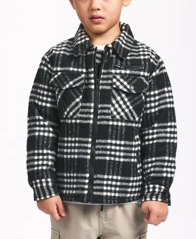Sovereign Code Kids' Big Boys Plaid Coaches Jacket In Black