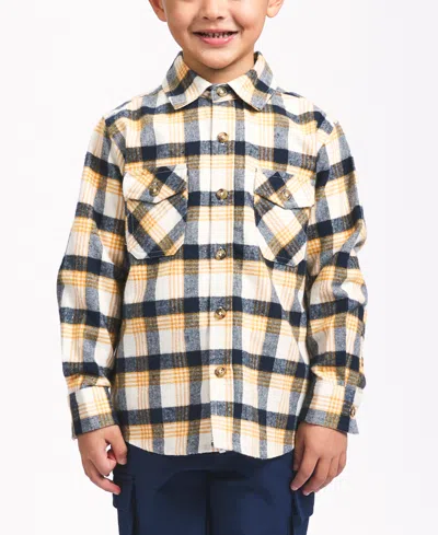 Sovereign Code Kids' Little Boys Soft Plaid Flannel Button-up Shirt In Turtle Dove
