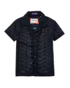 Sovereign Code Notting Button Front T-shirt In Black