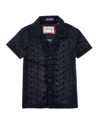 Sovereign Code Notting Button Front T-shirt In Blue