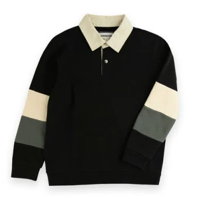 Sovereign Code Kids'  Rush Collar Knit Shirt In Black