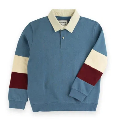 Sovereign Code Kids'  Rush Collar Knit Shirt In Coronet Blue