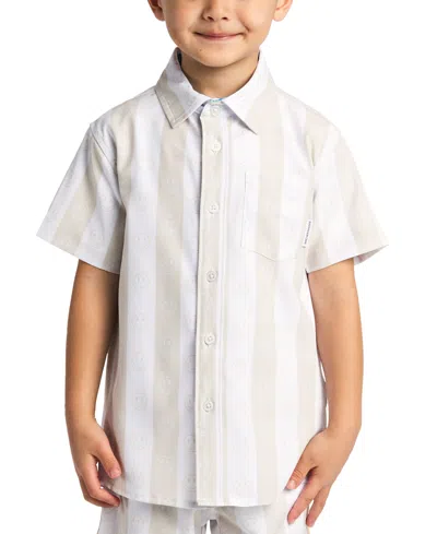Sovereign Code Kids' Toddler & Little Boys Stanley Striped Printed Shirt In Birch,jolly
