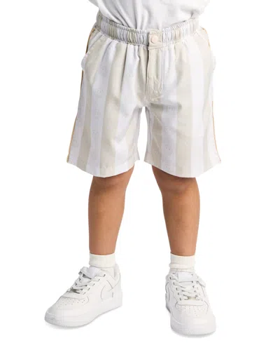 Sovereign Code Kids' Toddler & Little Boys Trey Striped Smile-print Swim Trunks In Birch,jol