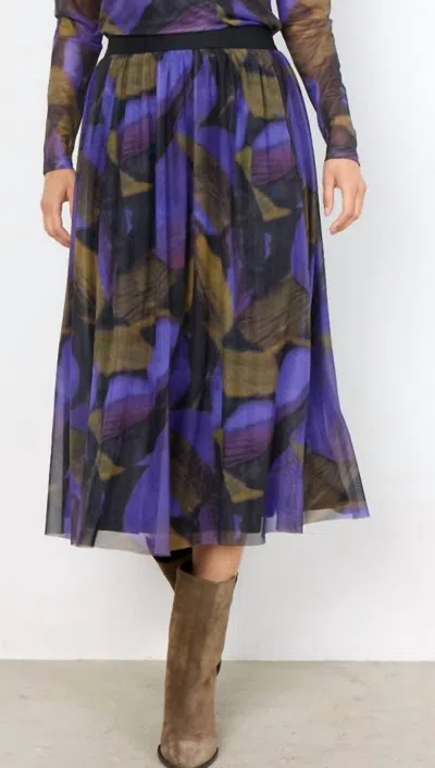 Soya Concept Alda Knitted Skirt In Dark Grape In Blue