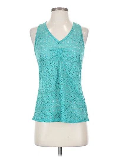 Pre-owned Soybu Tank Top Teal Halter Neckline Tops In Blue