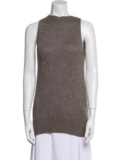 Pre-owned Soyer Alpaca Bateau Neckline Sweater In Gray