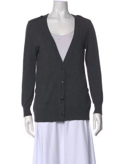Pre-owned Soyer Cashmere V-neck Sweater In Gray