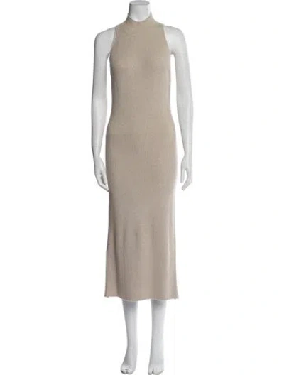 Pre-owned Soyer Striped Long Dress In Neutral