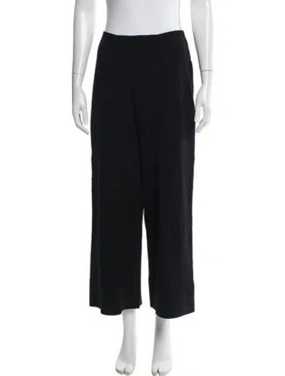 Pre-owned Soyer Wool Wide Leg Pants In Black