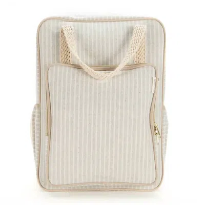 Soyoung All-day Backpack In Sand & Stone Beach Stripe