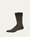 Sozzi Calze Men's Cashmere-blend Mid-calf Socks In Brown