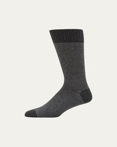 Sozzi Calze Men's Cashmere-blend Mid-calf Socks In Black