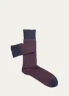 Sozzi Calze Men's Cashmere-blend Mid-calf Socks In Medium Red