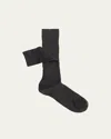 Sozzi Calze Men's Cashmere-silk Crew Socks In Charcoal