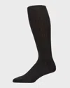 Sozzi Calze Men's Cashmere Silk Over-calf Socks In Black
