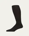 Sozzi Calze Men's Cashmere Silk Over-calf Socks In Black