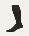 Sozzi Calze Men's Cashmere Silk Over-calf Socks In Charcoal