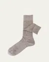 Sozzi Calze Men's Linen And Cotton Rib Crew Socks In Beige