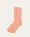 Sozzi Calze Men's Linen And Cotton Rib Crew Socks In Light Pink