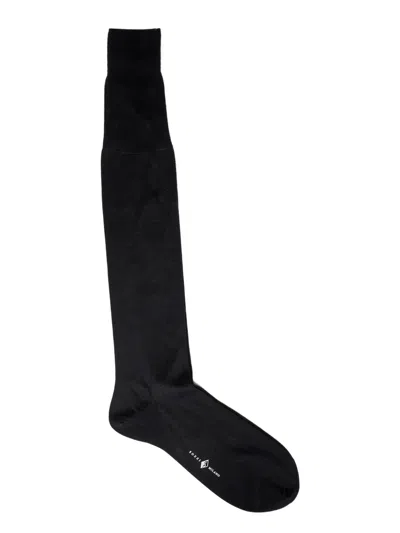 Sozzi Milano X Michele Franzese Jacquard-logo Silk Socks In Black