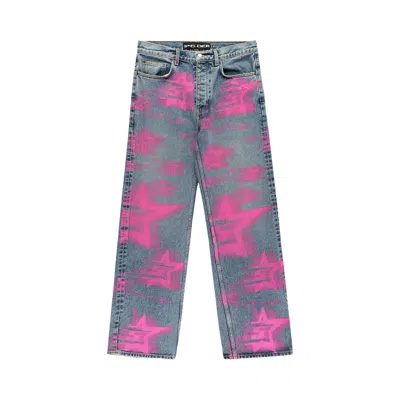 Pre-owned Sp5der 5 Star Blur Denim 'indigo' | Blue | Men's Size 36