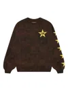 Sp5der 5 Star-print Crewneck Sweatshirt In Brown