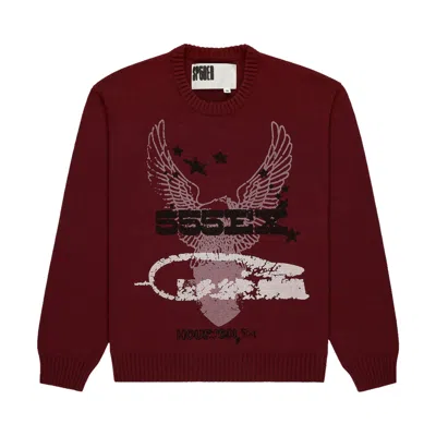 Pre-owned Sp5der 555ex Knit Sweater 'cardinal' | Red | Men's Size L