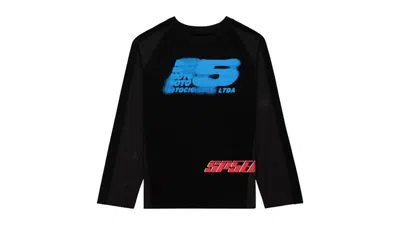 Pre-owned Sp5der 555peed Mesh Longsleeve In Black