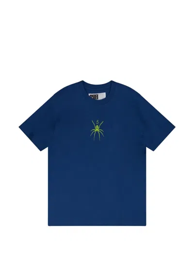 Sp5der 5ignature Graphic-print T-shirt In Blue