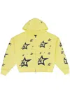Sp5der Double Layer 5star Zip Up Yellow Hoodie In Yellow