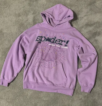 Pre-owned Sp5der Acai Hoodie Purple Spider