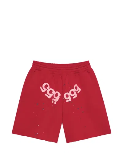 Sp5der Angel Number Graphic-print Shorts In Animal Print