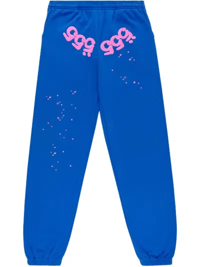 Sp5der Angel Number Track Pants In Blue
