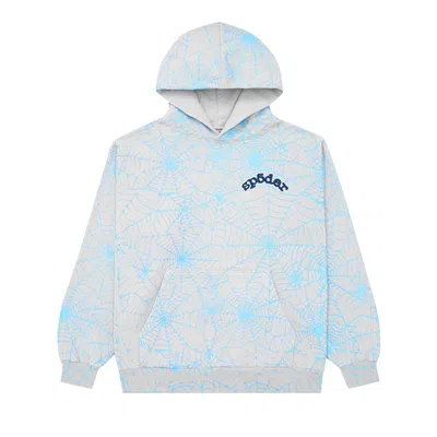 Pre-owned Sp5der Aop Web Hoodie 'heather Grey'