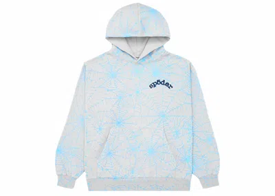 Pre-owned Sp5der Aop Web Hoodie In Heather Grey