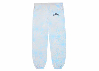 Pre-owned Sp5der Aop Web Sweatpants In Heather Grey