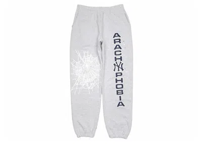 Pre-owned Sp5der Arach Ny Phobia Sweatpants In Ash Grey
