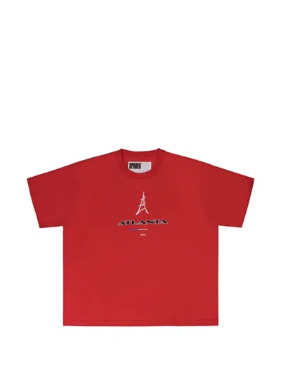 Sp5der Araignée Graphic-print T-shirt In Red