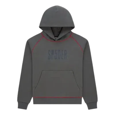 Sp5der Archive Contrast Hoodie 'slate Grey' In Gray