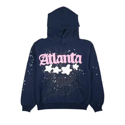 Pre-owned Sp5der Atlanta Hoodie 'navy' In Blue