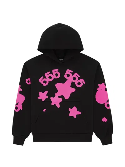 Sp5der Beluga Angel Number Hoodie In Black