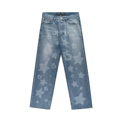 Pre-owned Sp5der Beluga Denim 'light Blue Wash' | Men's Size 34