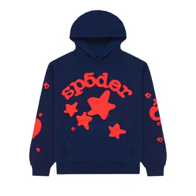 Pre-owned Sp5der Beluga Hoodie 'navy' In Blue