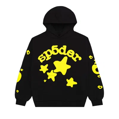 Pre-owned Sp5der Beluga Hoodie 'onyx/yellow' In Black