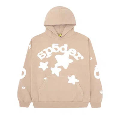 Pre-owned Sp5der Beluga Hoodie 'sand' In Tan