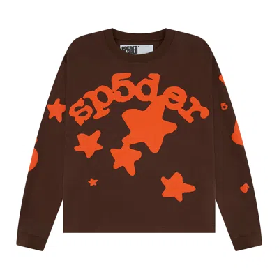 Pre-owned Sp5der Beluga Long-sleeve Hw Tee 'brown' | Men's Size Xl