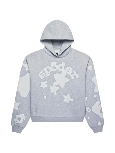 Sp5der Beluga Star-print Hoodie In Gray
