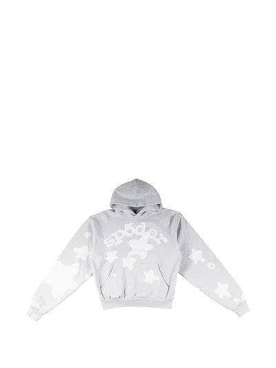 Sp5der Beluga Star-print Hoodie In Gray