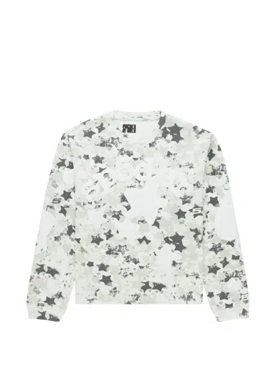 Sp5der Beluga Star-print Thermal Sweater In White